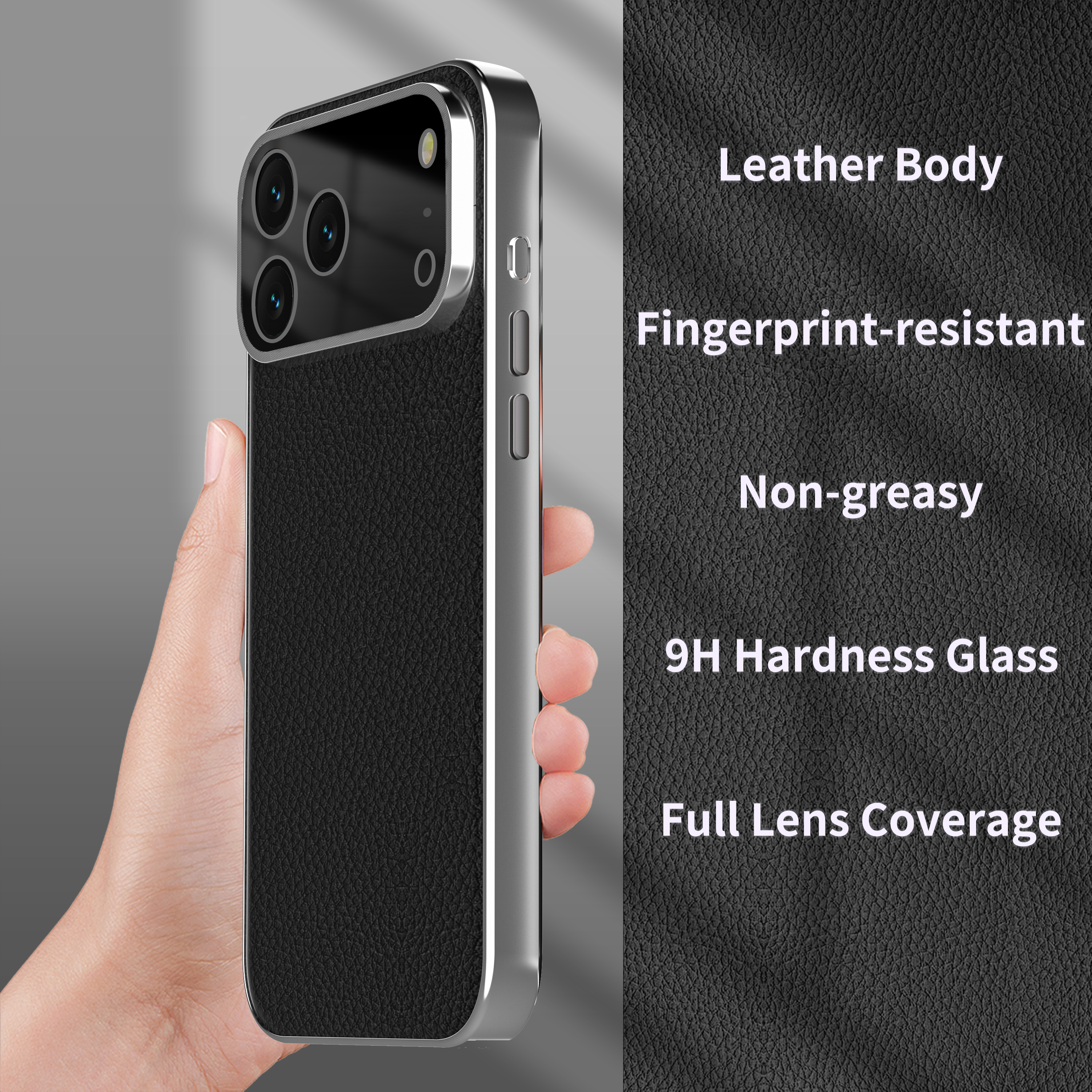 Tesiway Litchi Grain Leather Magnetic Phone Case