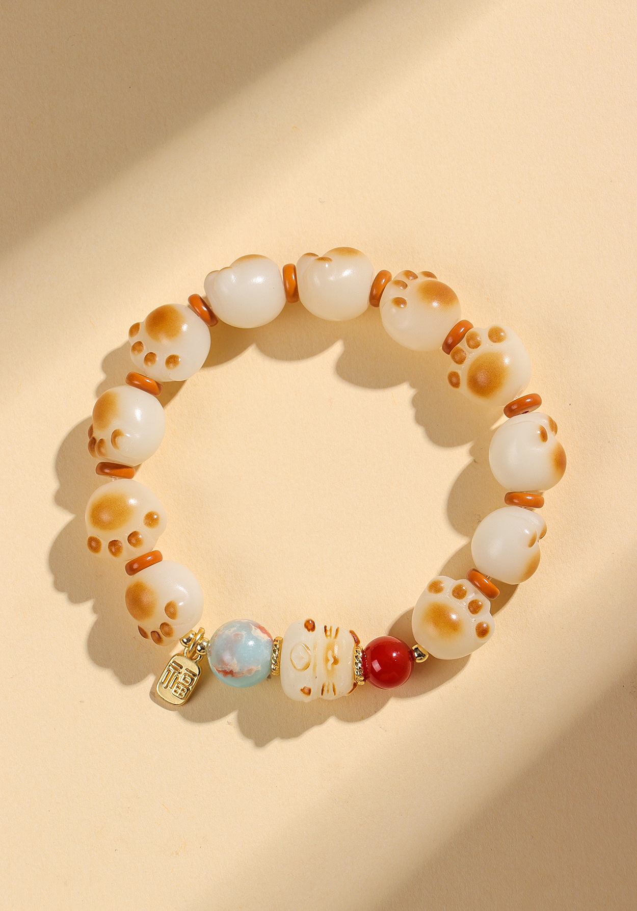 Cute Carbon Roasted Bodhi Cat Paw Bracelet 15cm Lucky Fortune Charm Feng Shui Jewelry For Women Girls Gift