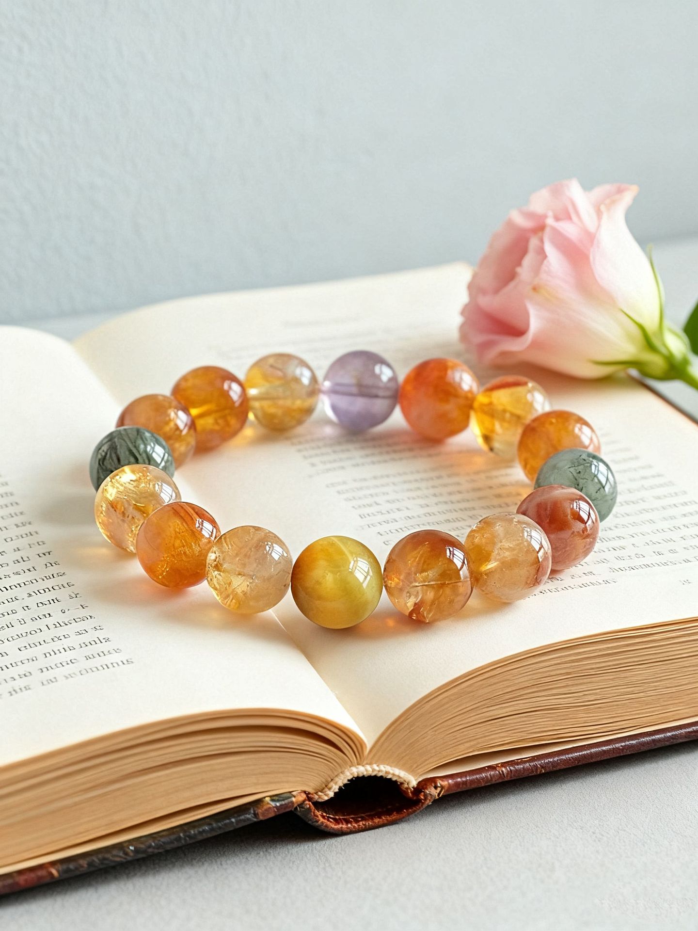 12mm Natural Yellow Tower Crystal Bracelet Multi Stone Wealth Attracting Lucky Feng Shui Bracelet For Men Women Gift