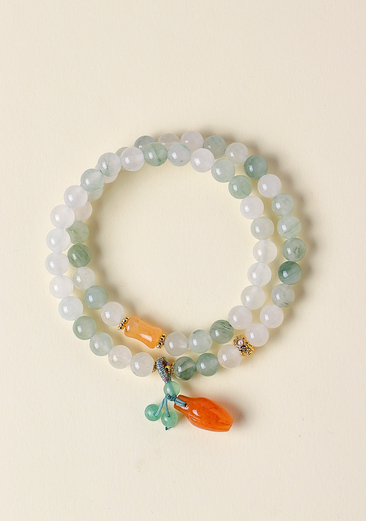 Pastel Green Natural Jade Beaded Bracelet