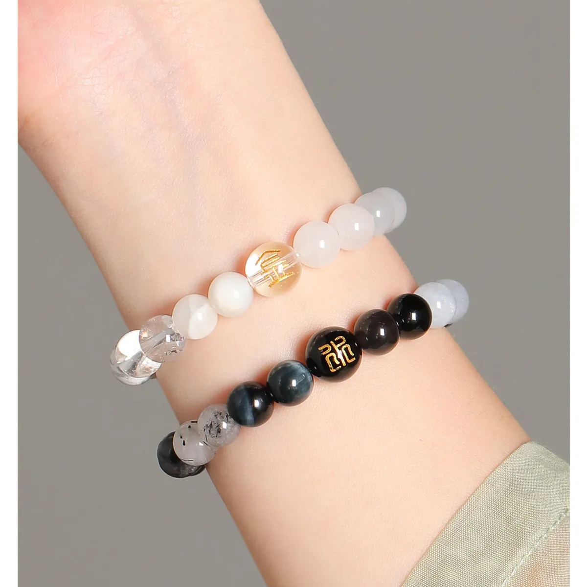 Balance Metal Energy White Gemstone Bracelet Wealth Attracting Fortune Crystal Bracelet Daily Wear