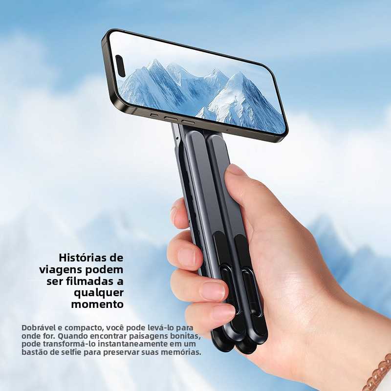 Suporte Magnético de Liga de Alumínio para Celular, Portátil, para Tablet e Laptop, com Quatro Pés de Suporte, Dobrável para Escritório