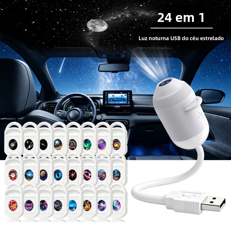 Transforme seu carro em um céu estrelado 🌌 Luz ambiente USB incrível!