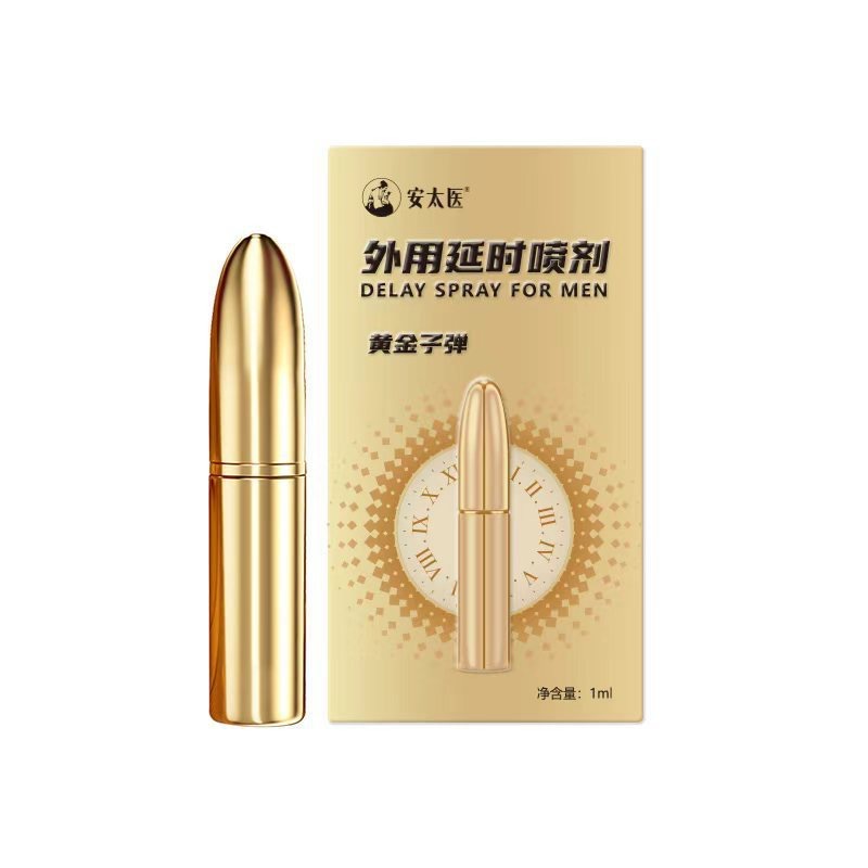 Spray Golden Bullet de 1ml para Homens, Uso Externo, Atrasa a Ejaculação, Brinquedos Sexuais para Adultos