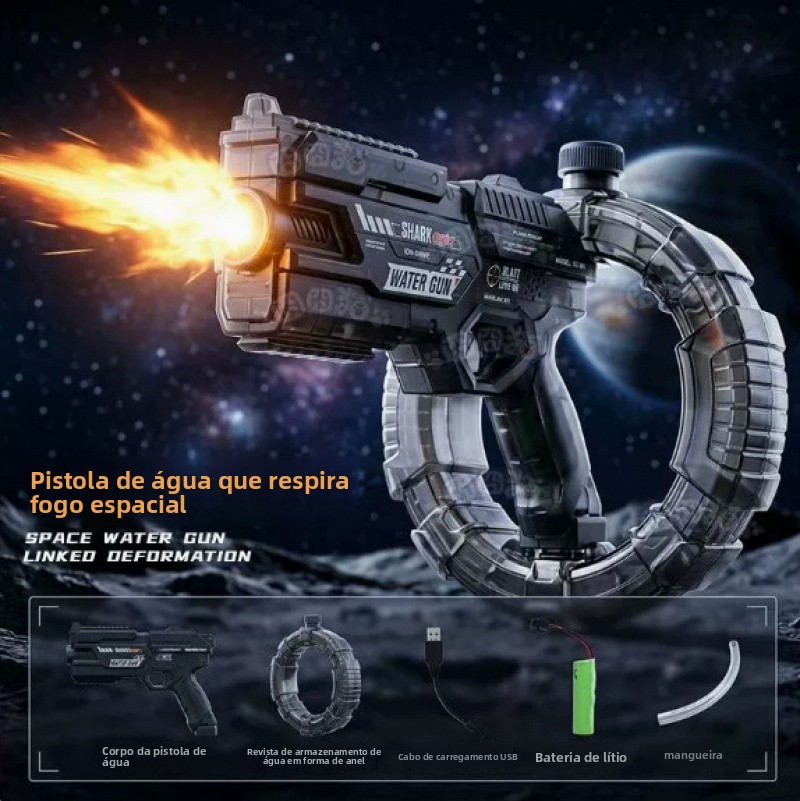 🔫 Arma de água futurista de alta pressão👨‍👩‍👧 Brinquedo ideal para batalhas de água em família🔥 Oferta limitada｜brinquedo de verão recarregável
