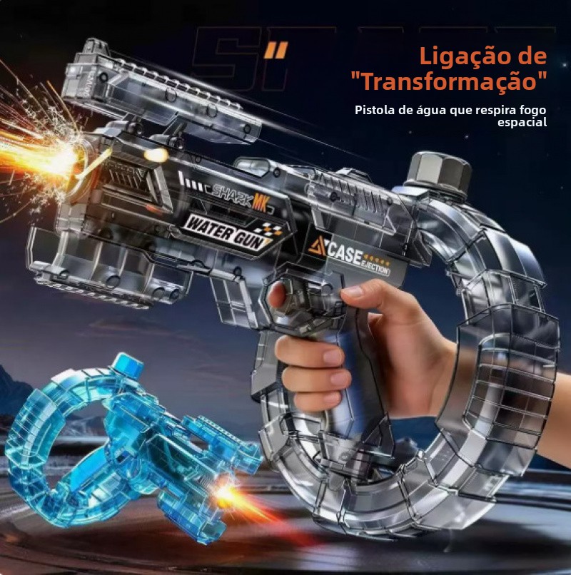 🔫 Arma de água futurista de alta pressão👨‍👩‍👧 Brinquedo ideal para batalhas de água em família🔥 Oferta limitada｜brinquedo de verão recarregável