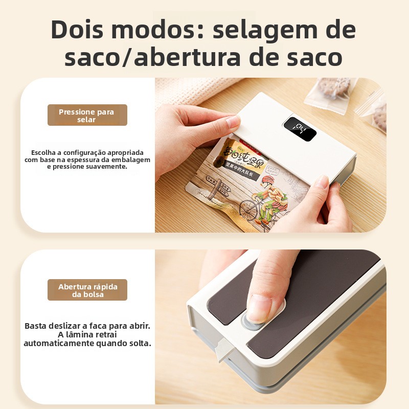 🥩 Mantenha seus alimentos frescos por mais tempo! Seladora a vácuo inteligente 🍪