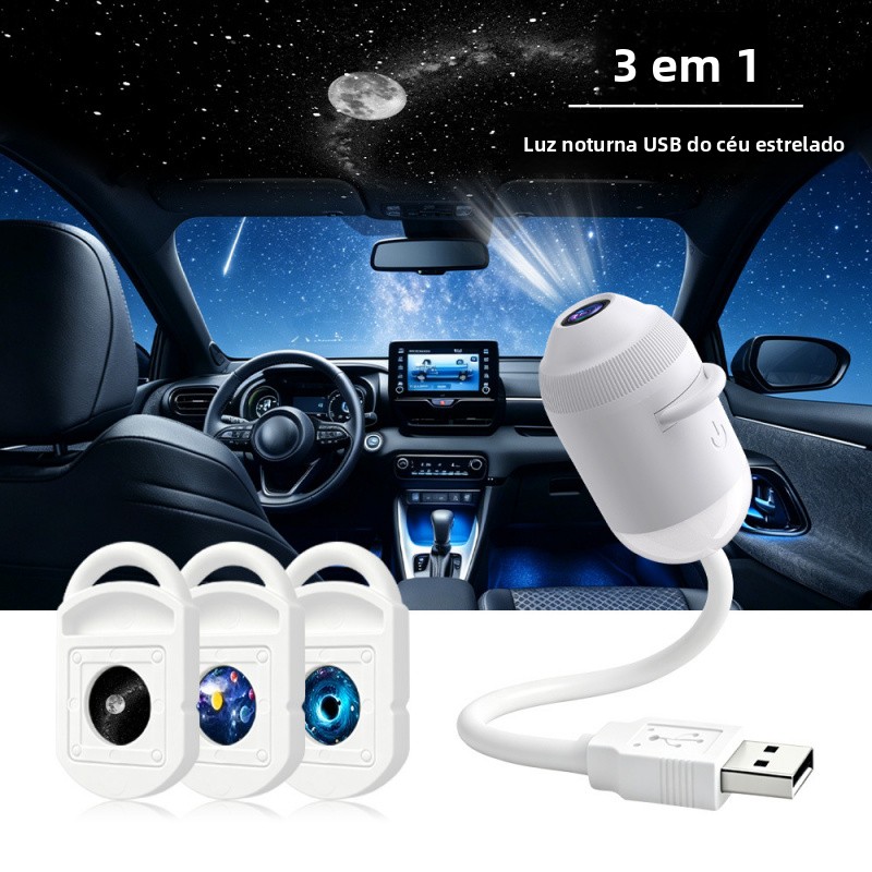 Transforme seu carro em um céu estrelado 🌌 Luz ambiente USB incrível!