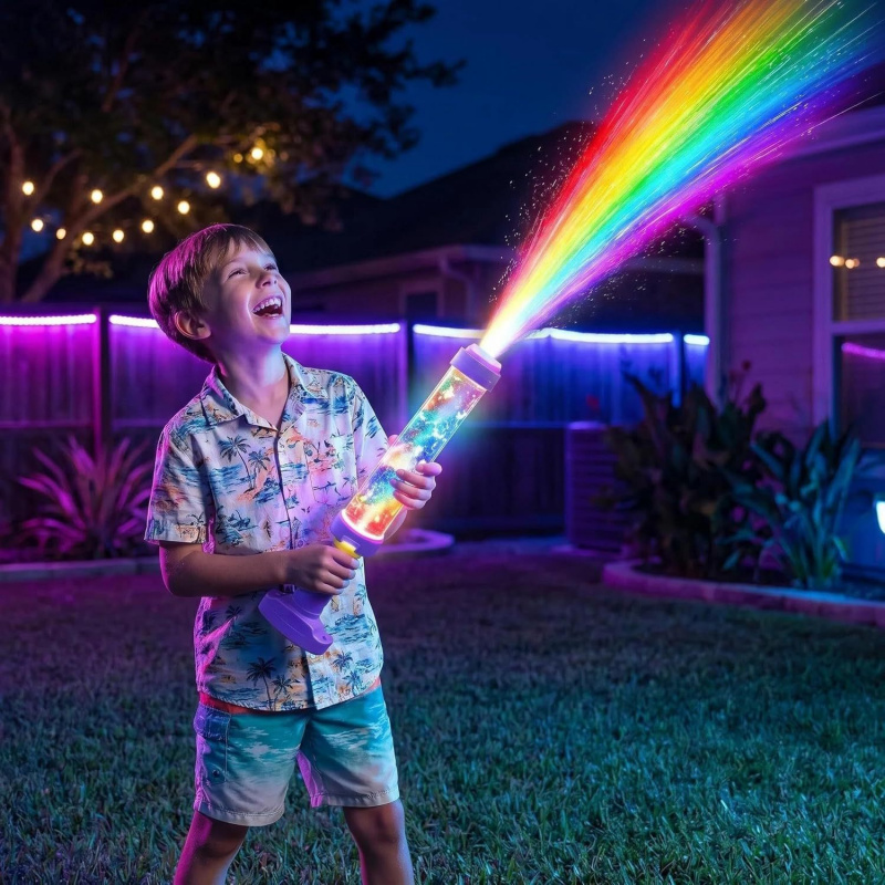 🌈 Pistola de água LED brilhante⚡ Pistola de água com luz arco-íris🚀 Brinquedo de batalha com luz LED