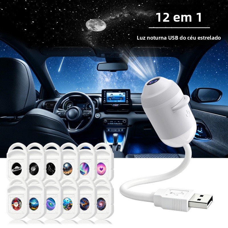 Transforme seu carro em um céu estrelado 🌌 Luz ambiente USB incrível!