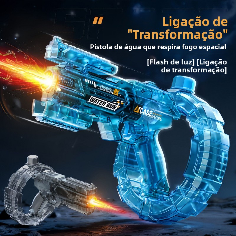 🔫 Arma de água futurista de alta pressão👨‍👩‍👧 Brinquedo ideal para batalhas de água em família🔥 Oferta limitada｜brinquedo de verão recarregável