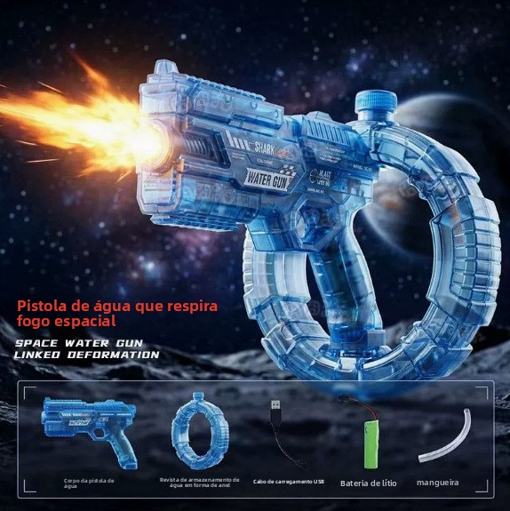 🔫 Arma de água futurista de alta pressão👨‍👩‍👧 Brinquedo ideal para batalhas de água em família🔥 Oferta limitada｜brinquedo de verão recarregável