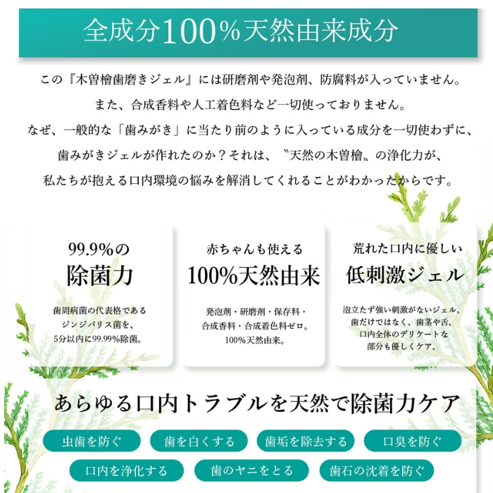 木曽檜歯磨きジェルPREMIUM 80g