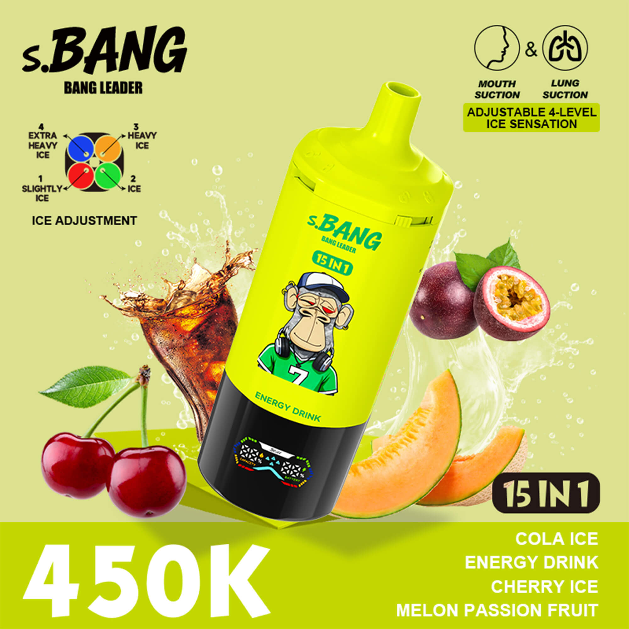 Bang Leader 450K 使い捨て電子タバコ，12種類のスタイルからお選びいただけます。