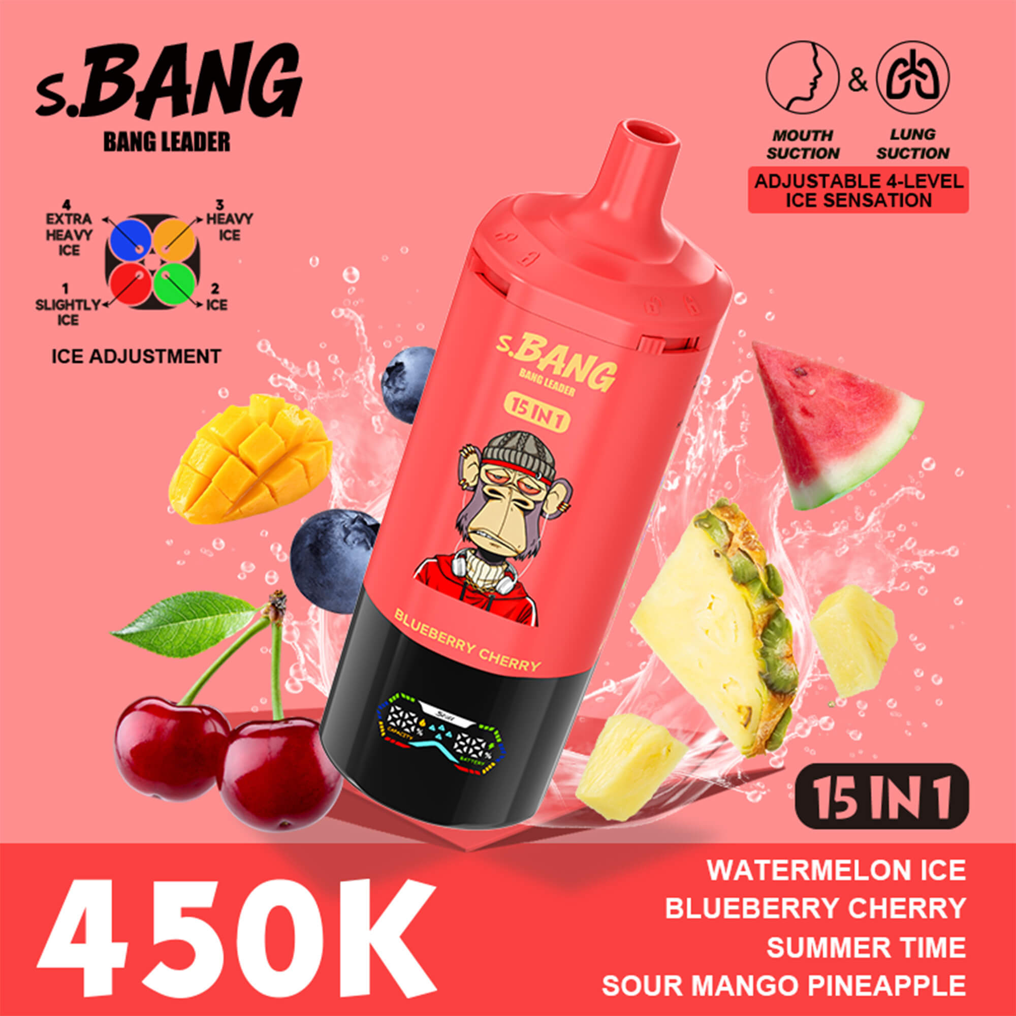 Bang Leader 450K 使い捨て電子タバコ，12種類のスタイルからお選びいただけます。