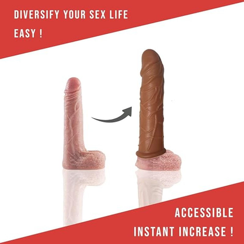 Vip24 7.2in 18cm Penis condom extension sleeve silicone realistic condom male sex toys couple
