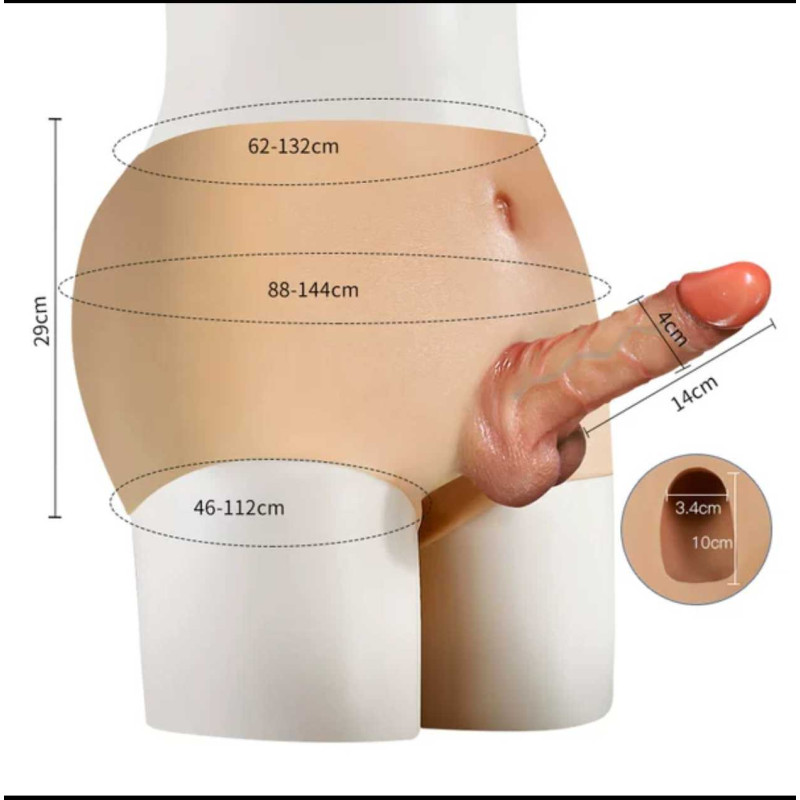VIP31 Wearable male-like soft flesh silicone female drag queen outer underwear as a sexual product