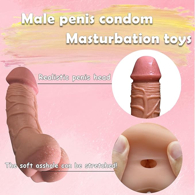 VIP38 Male masturbator pocket vagina hard TPE penis condom extender penis pump enlarger adult sex toys