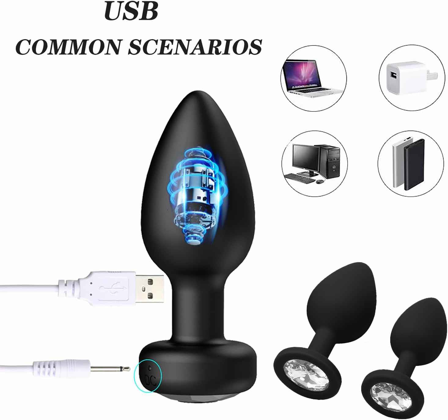 VIP13 Sexy women's remote-controlled rechargeable 10-frequency remote-controlled vibration anal plug G-spot posterior cavity metal masturbation sex toy