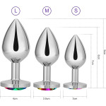 VIP12 Metal butt plugs, rainbow crystal butt plugs, three sizes, pure pleasure for women, couples and men, anal toy sets