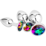 VIP12 Metal butt plugs, rainbow crystal butt plugs, three sizes, pure pleasure for women, couples and men, anal toy sets