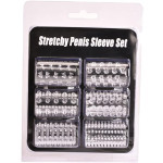 V54Penis Enlargement Sleeve, High Elasticity (6-Piece Set) Reusable Wearable Male Silicone Particles Stimulate Increase Friction