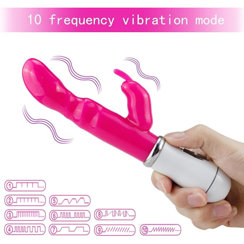 VIP07 Vibrator Rabbit Dildo Vibrator Sex Toys for Women Dual Vibration Silicagel Waterproof Vagina Clitoris G Spot Vibrators