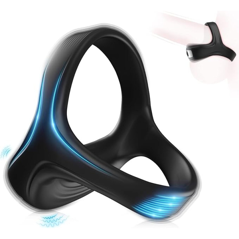 VIP17 Ultra-soft male penis ring, enhanced pleasure, silicone triangle penis ring, 10 strong vibration modes, couple sex toys
