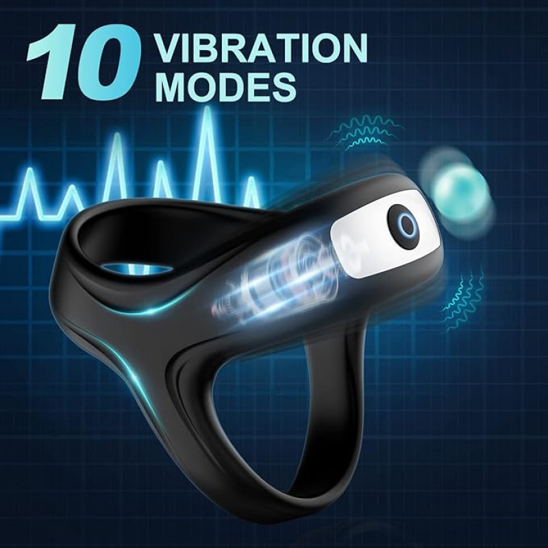 VIP17 Ultra-soft male penis ring, enhanced pleasure, silicone triangle penis ring, 10 strong vibration modes, couple sex toys