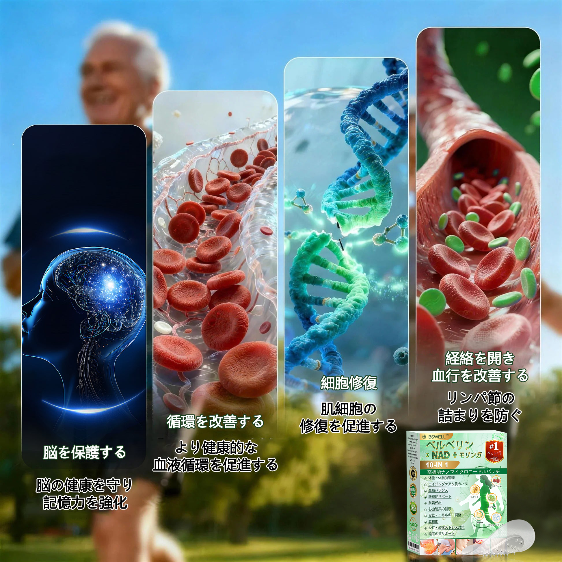 🍀公式旗艦店 /BSWELL®＆NAD+ 10-in-1 ナノ強化フォーミュラ — 肥満、肌のたるみ、糖尿病、睡眠時無呼吸症候群、関節の悩み、その他健康上の懸念にアプローチ✨