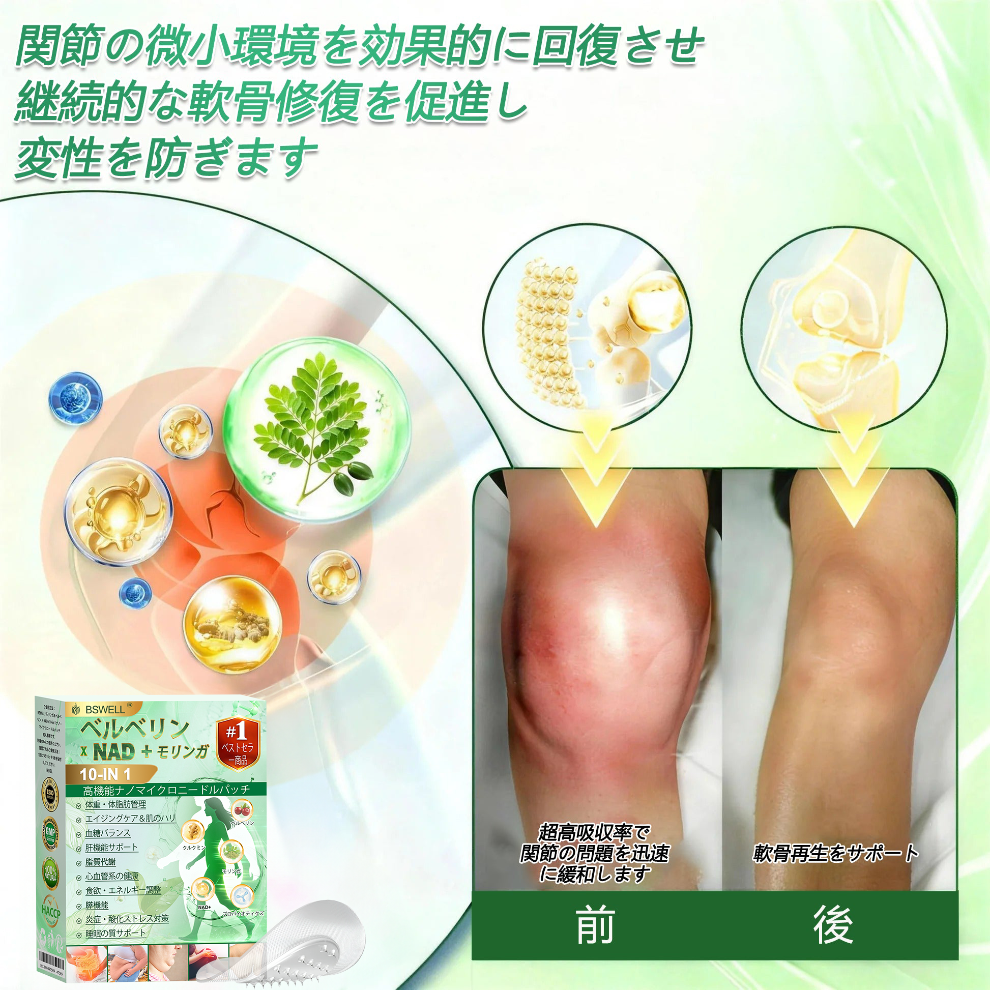 🍀公式旗艦店 /BSWELL®＆NAD+ 10-in-1 ナノ強化フォーミュラ — 肥満、肌のたるみ、糖尿病、睡眠時無呼吸症候群、関節の悩み、その他健康上の懸念にアプローチ✨
