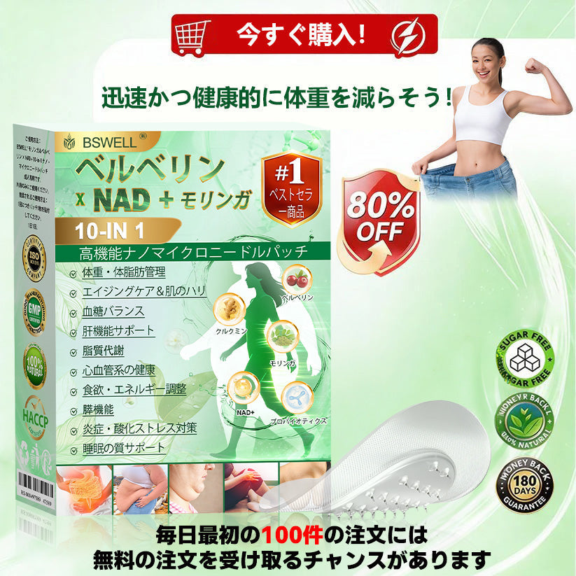 🍀公式旗艦店 /BSWELL®＆NAD+ 10-in-1 ナノ強化フォーミュラ — 肥満、肌のたるみ、糖尿病、睡眠時無呼吸症候群、関節の悩み、その他健康上の懸念にアプローチ✨