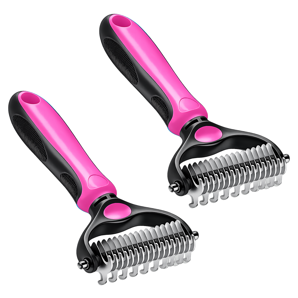 Professional Double-Sided Pet Grooming Rake ✨ Undercoat Deshedding Tool for Dogs & Cats 🐶🐱