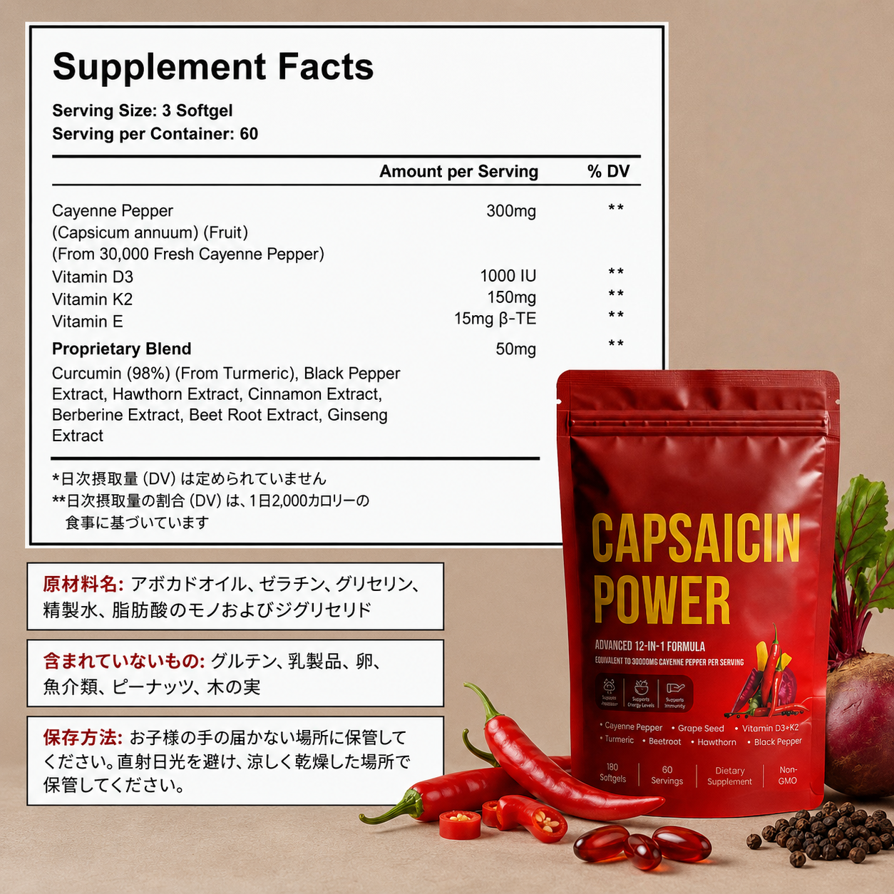 Aurivita Capsaicin Power - Cayenne Pepper Softgels