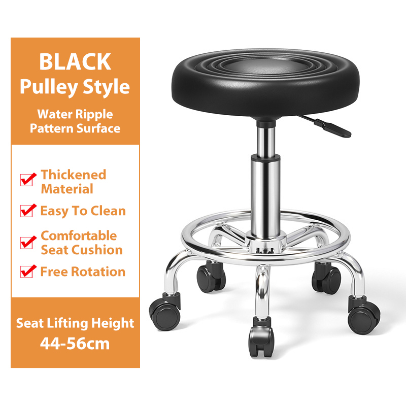 Kerusi Bulat Beroda Roller Stool Chair Kerusi Salun Makeup SPA Hydraulic Adjustable Office Stool