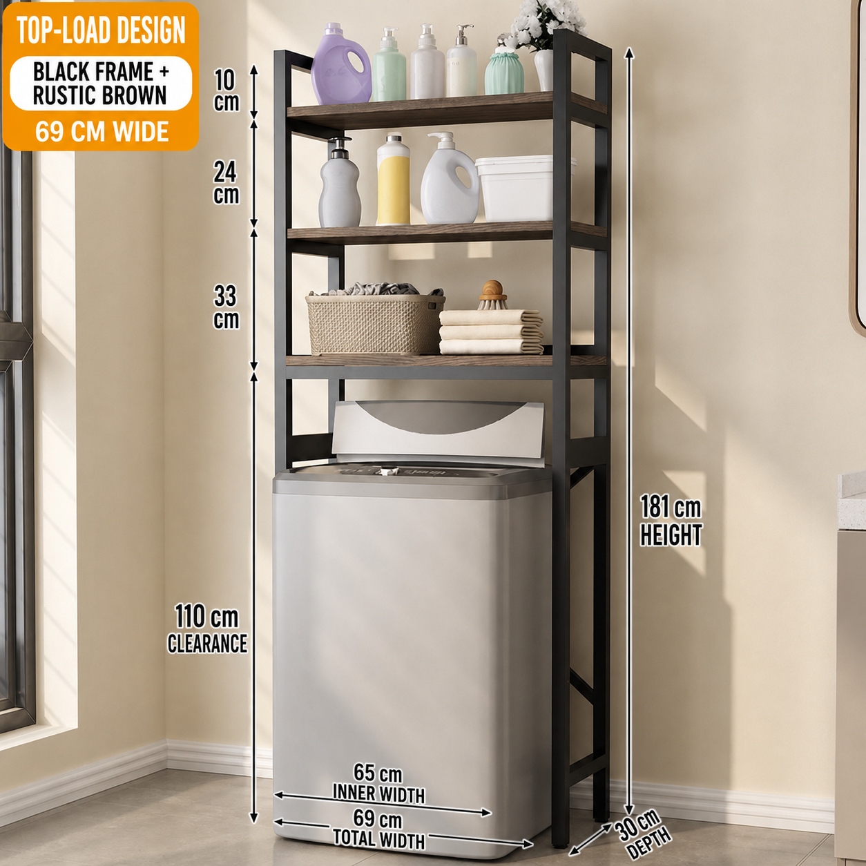 AVANRA 3 Tiers Washing Machine Rack