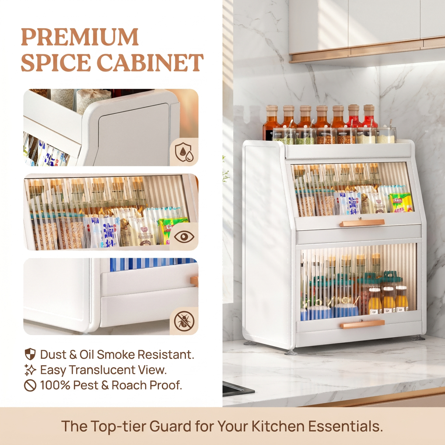 AVANRA 2-Tier Kitchen Spice Rack Organizer
