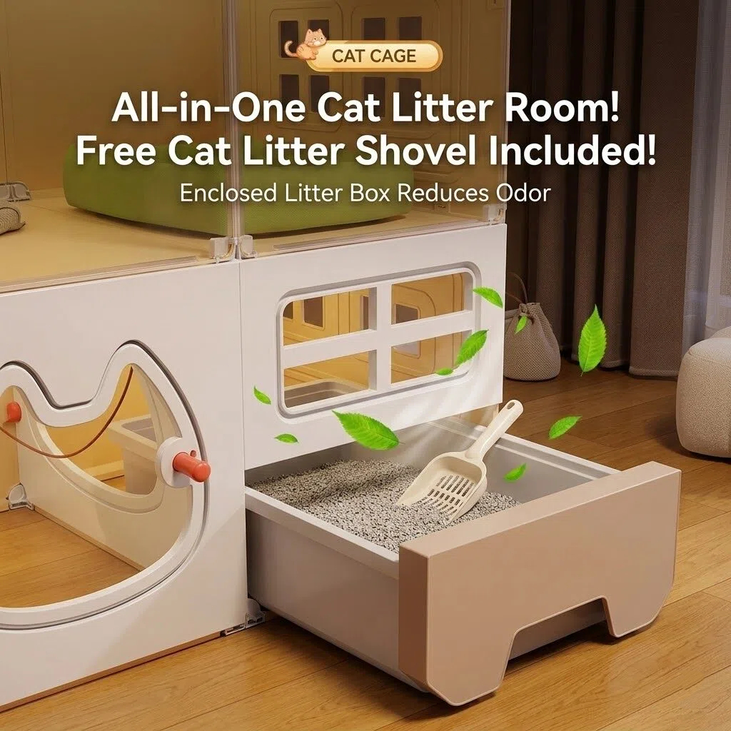 AVANRA Large Cat Villa with Litter Box
