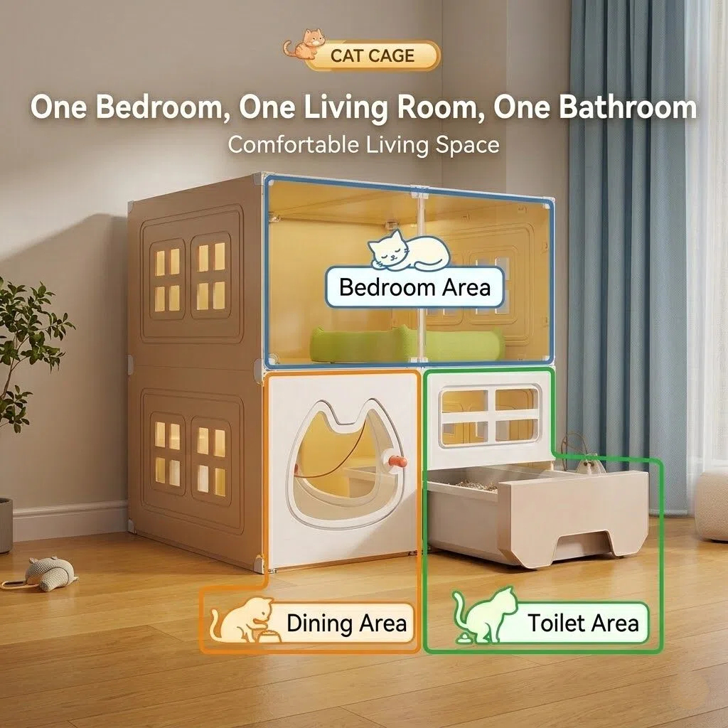AVANRA Large Cat Villa with Litter Box