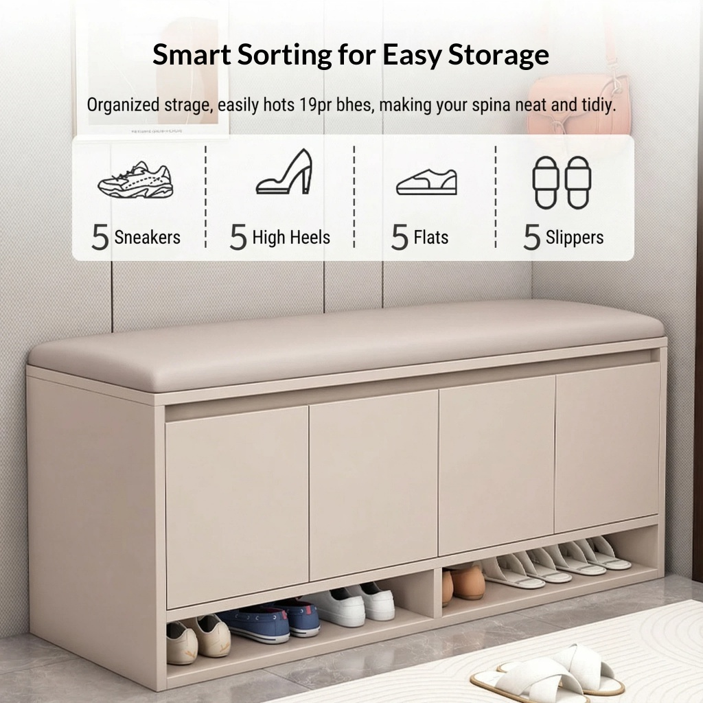 AVANRA Shoe Cabinet Bench with Cushion