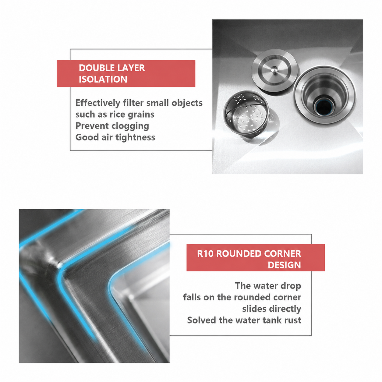 AVANRA Stainless Steel Sink Cooktop Cabinet Details