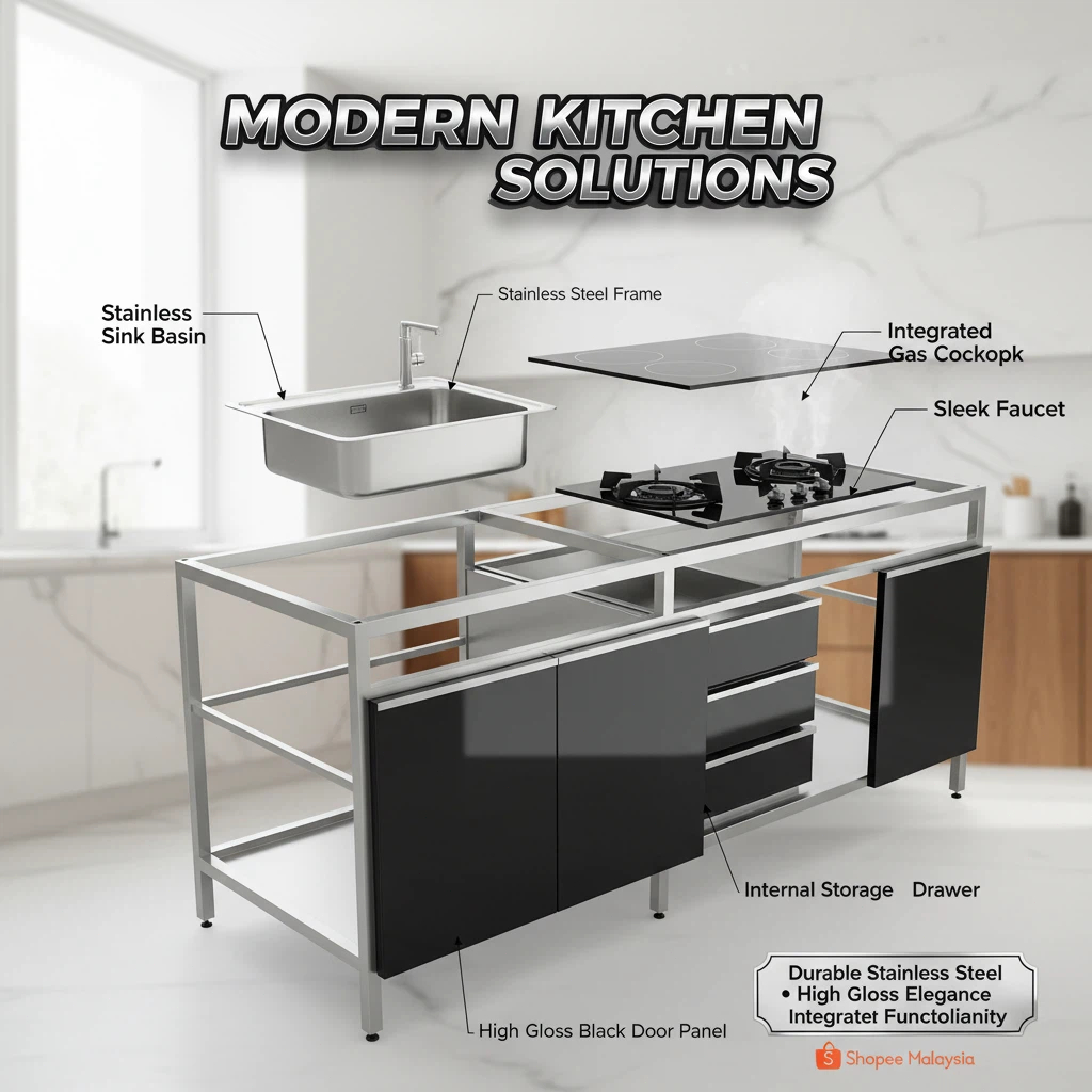 AVANRA Stainless Steel Sink Cooktop Cabinet Structure