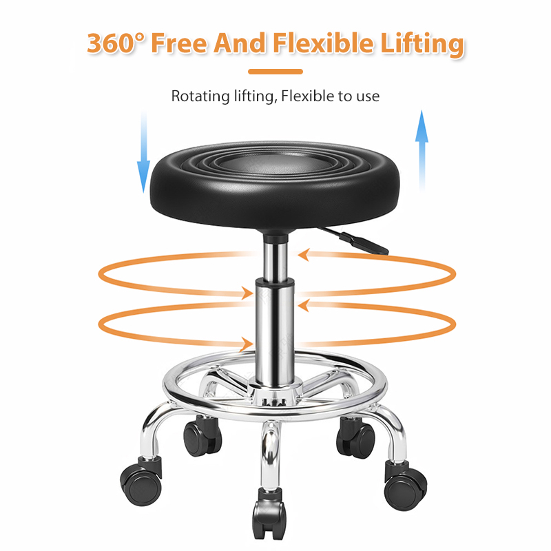 Kerusi Bulat Beroda Roller Stool Chair Kerusi Salun Makeup SPA Hydraulic Adjustable Office Stool