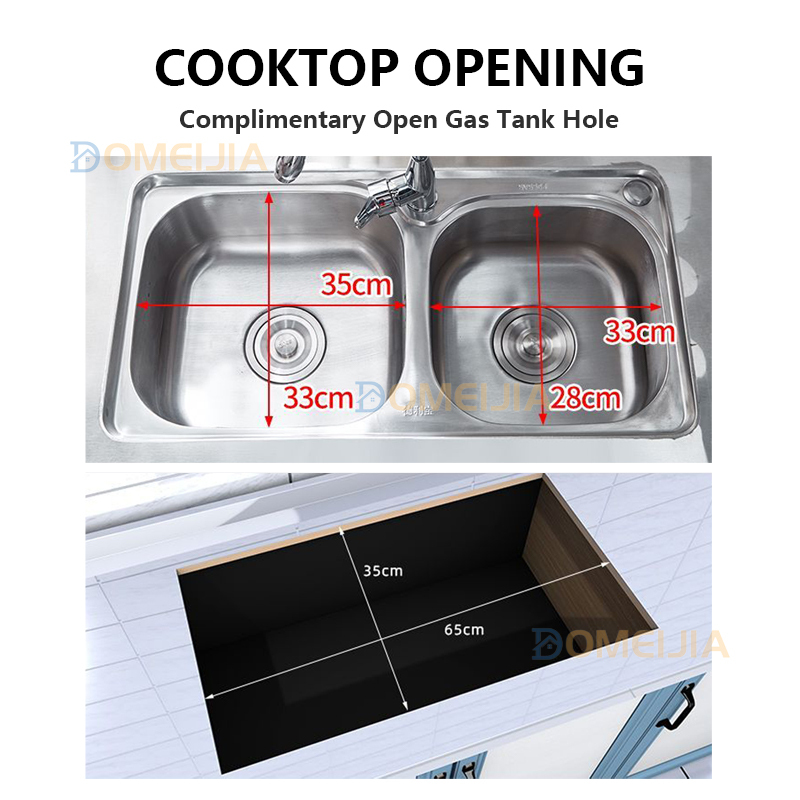 AVANRA Stainless Steel Sink Cooktop Cabinet size and finish reference