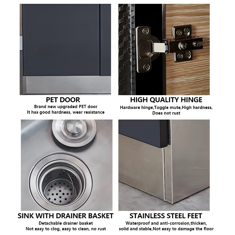 AVANRA Stainless Steel Sink Cooktop Cabinet Detail