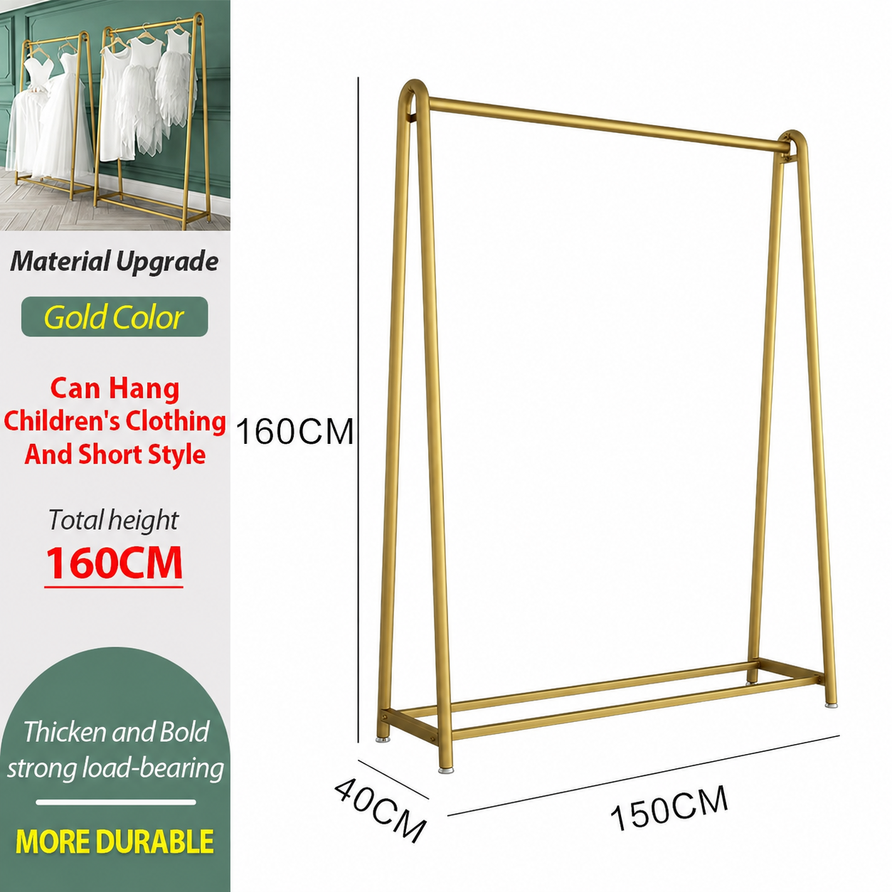 AVANRA Golden Steel Clothes Rack