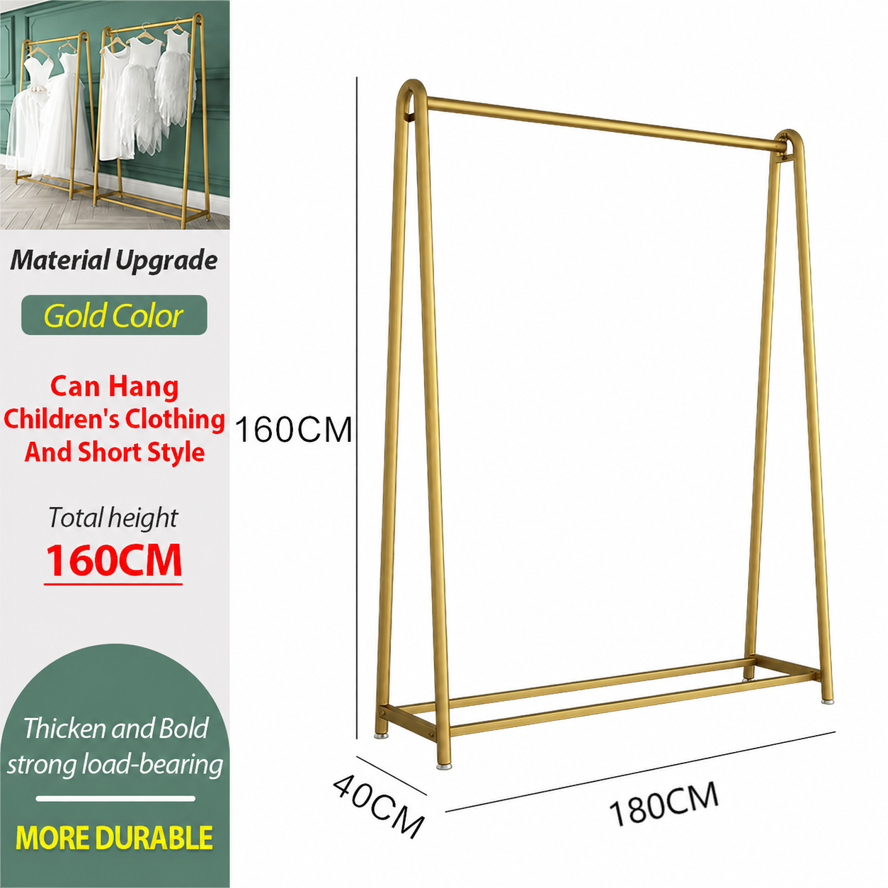 AVANRA Golden Steel Clothes Rack