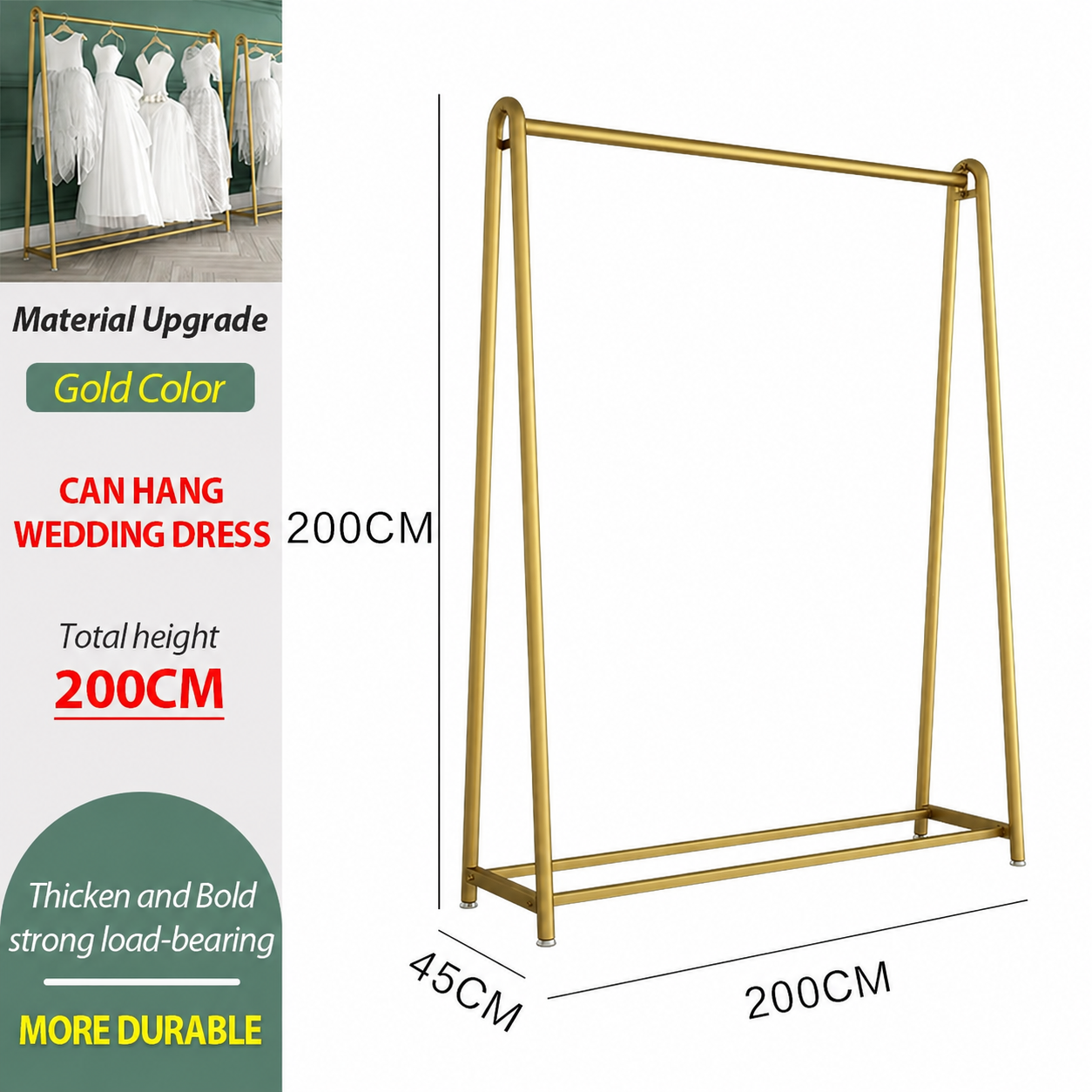 AVANRA Golden Steel Clothes Rack