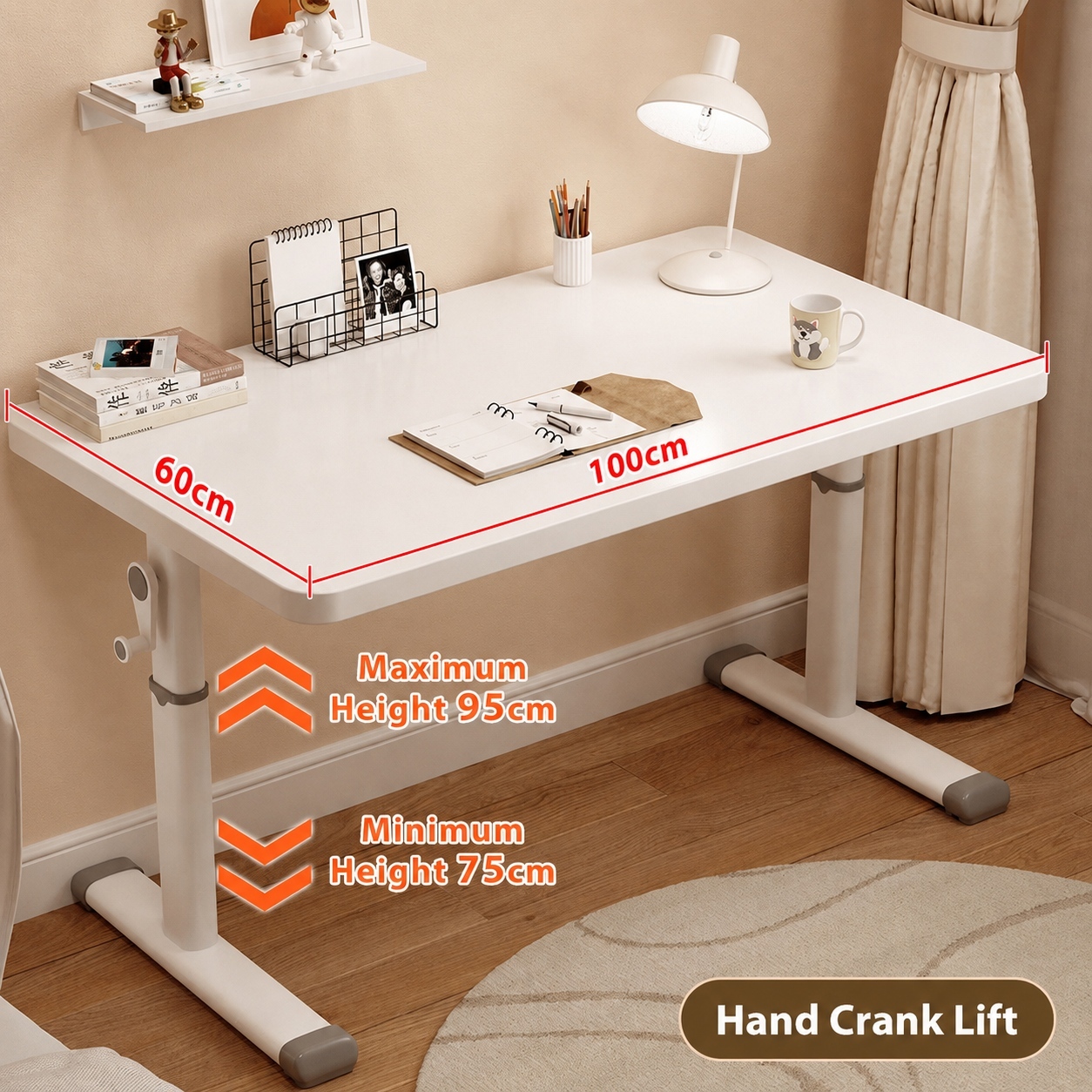 AVANRA Adjustable Study Desk with Bookshelf