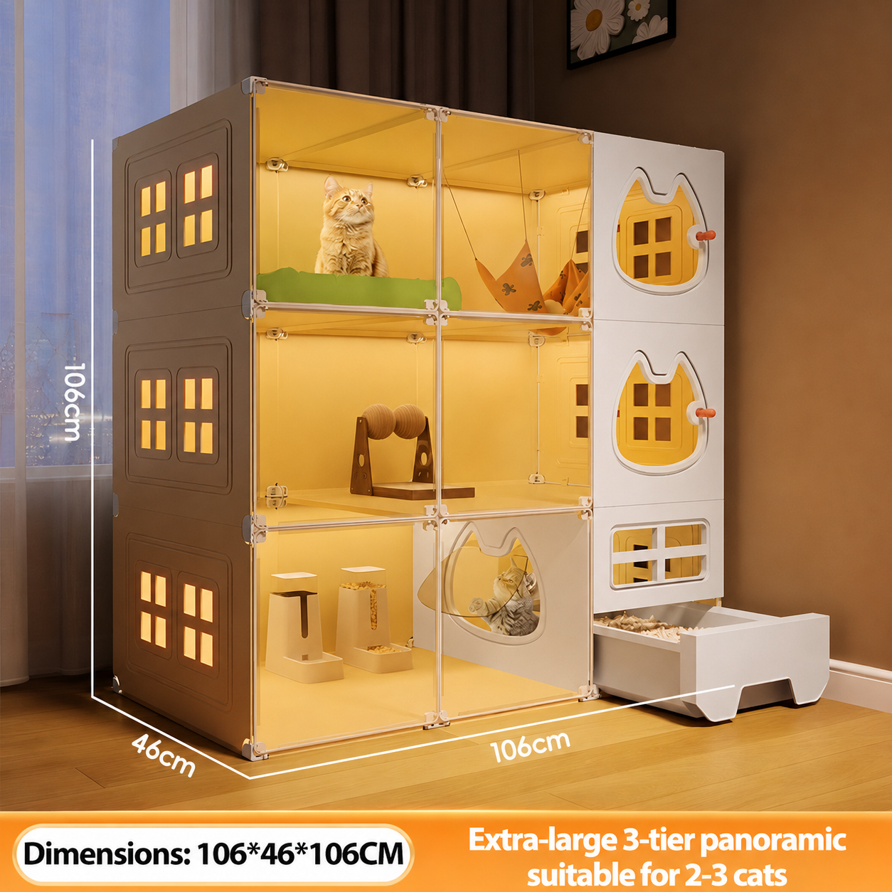 AVANRA Large Cat Villa with Litter Box